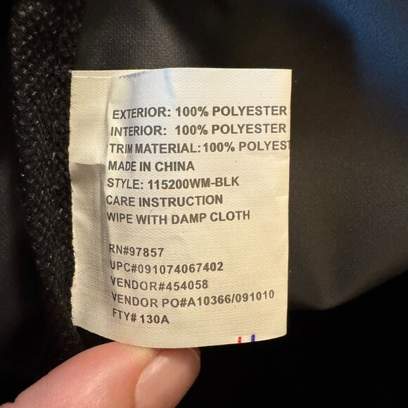 NWT Eastsport Black Vinyl Mini-Backpack, Versatile Bag - Picture 6 of 9